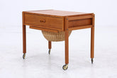 Vintage Teak Nähkasten | Danish Design | Mid-Century Beistelltisch auf Rollen