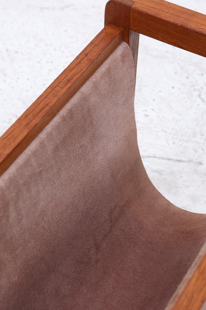 Vintage Teak Zeitungsständer | Mid-Century Magazinhalter Danish Modern