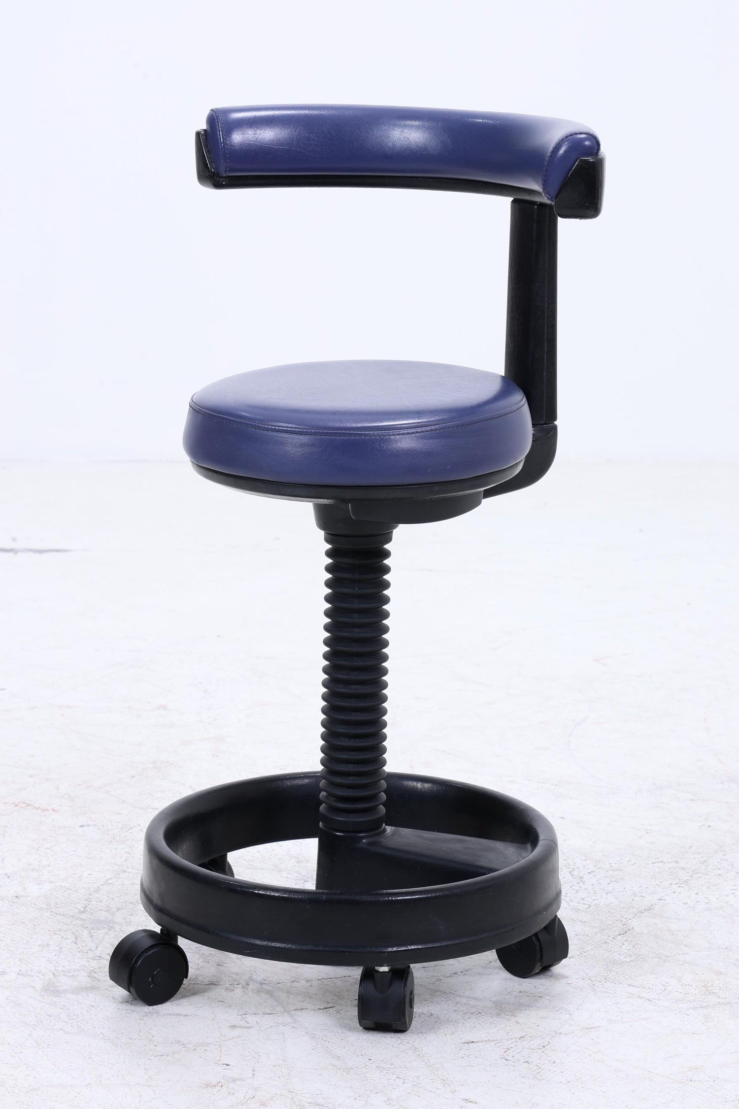 1v4 Siemens Sirona Stil Rollhocker | Vintage Praxis- &amp; Laborhocker | Industrie Design Drehhocker