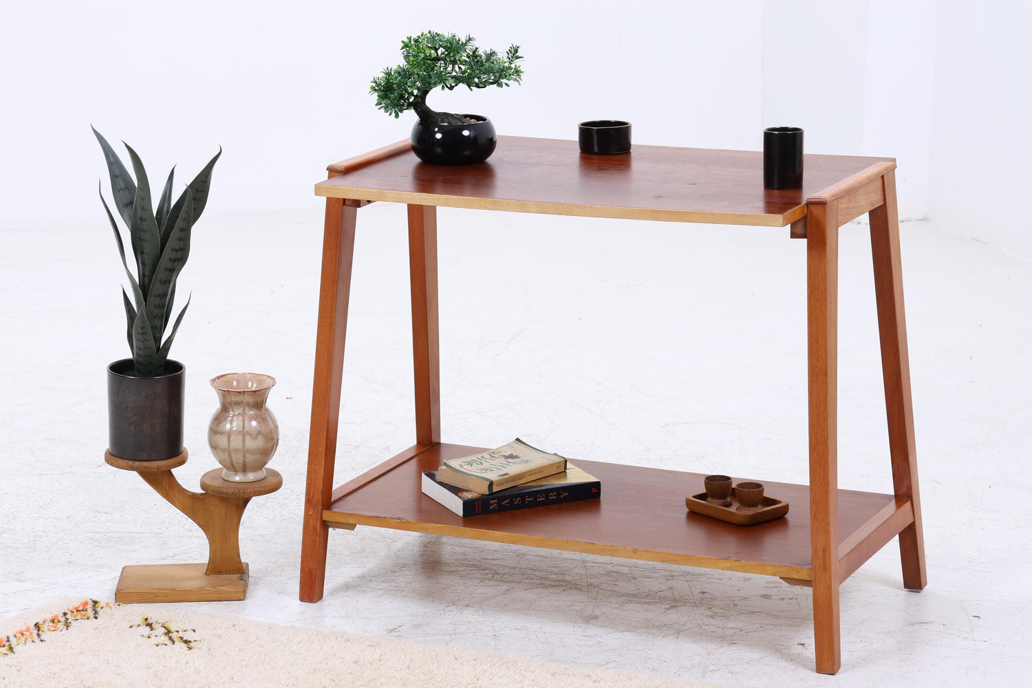 Vintage Teak Beistelltisch | Mid-Century Telefonisch 60er 70er Jahre