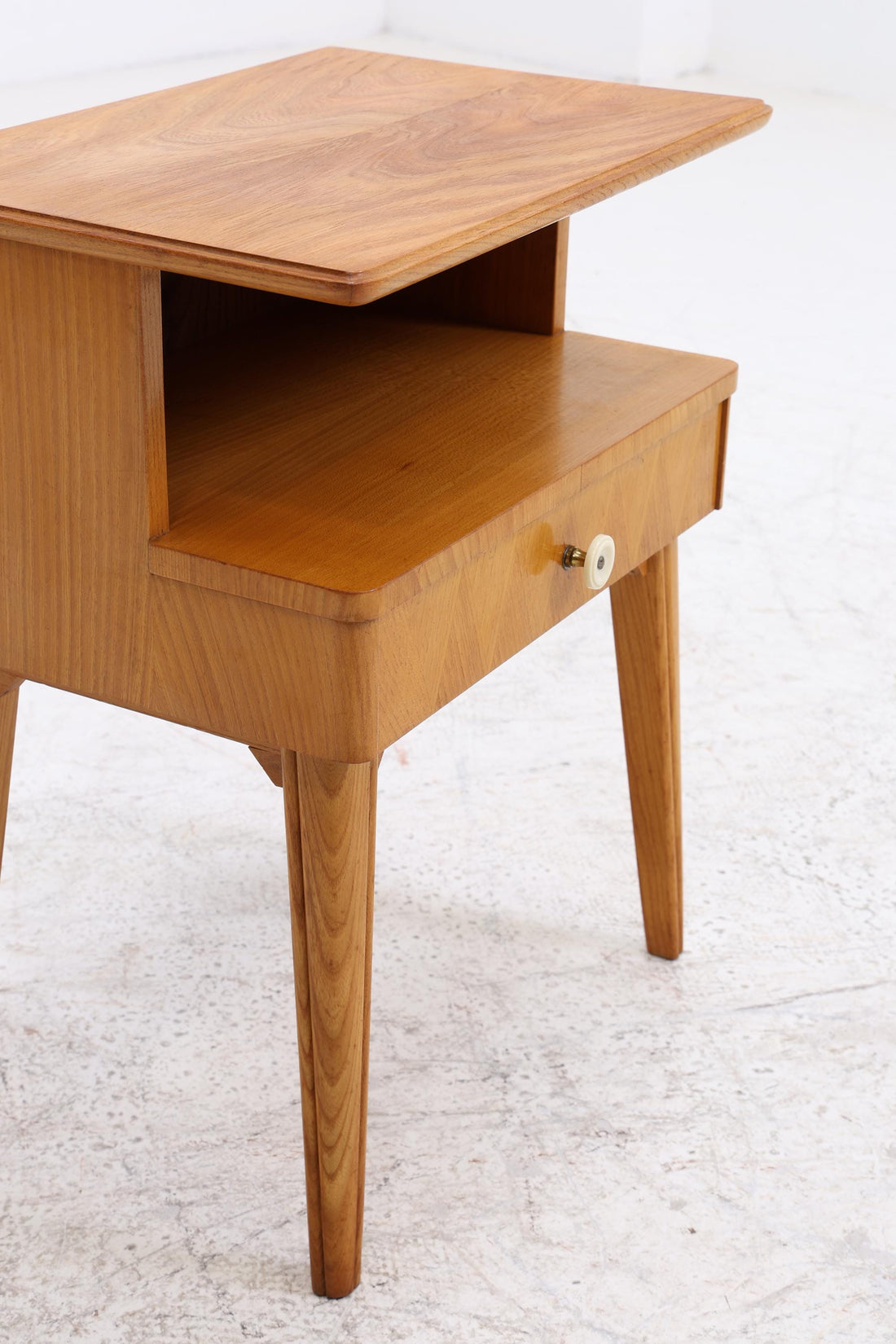 Vintage Holz Nachttisch | Mid-Century Nachtkonsole 60er 70er Jahre