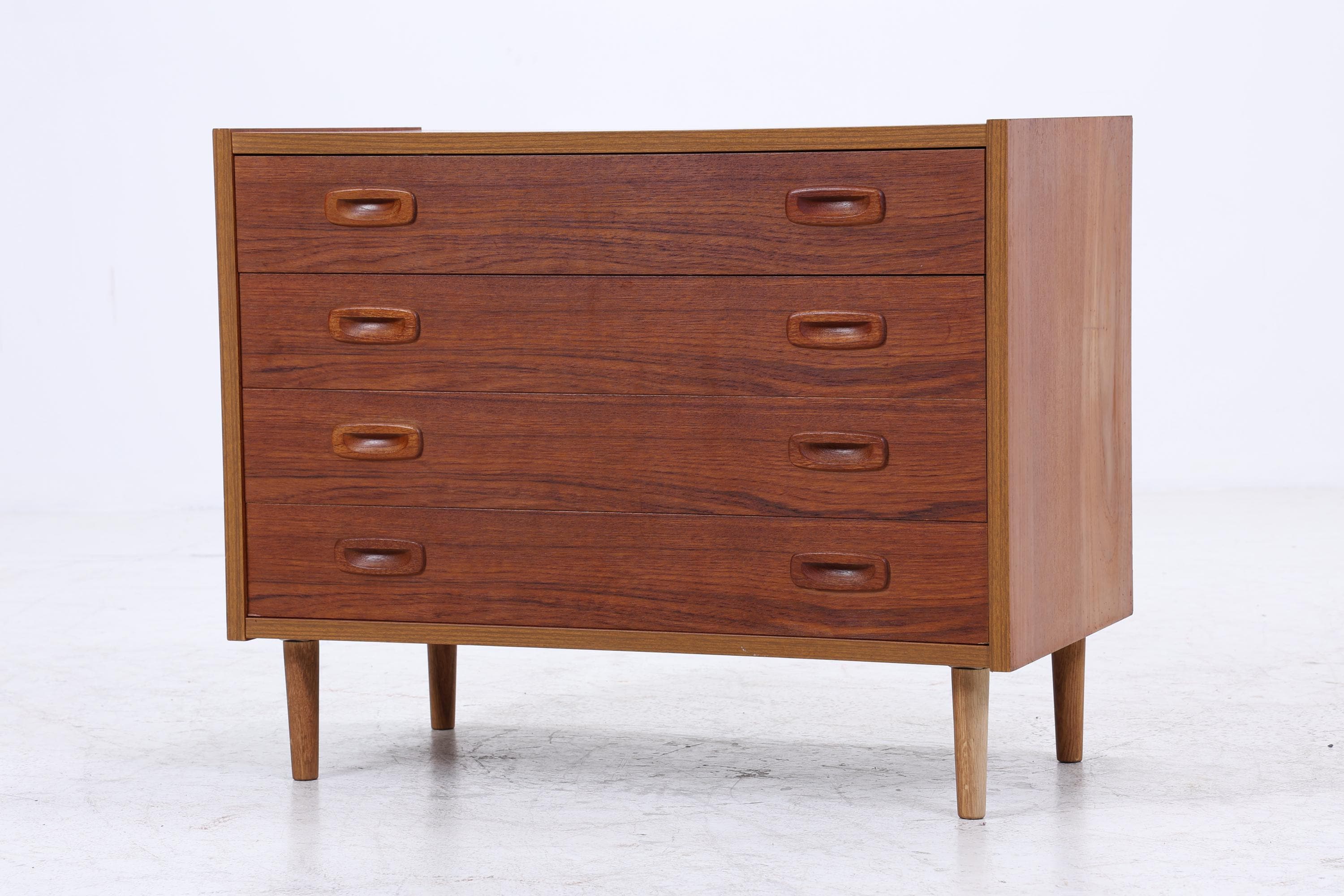 Vintage Teak Schubladenkommode | Mid-Century Kommode mit 4 Schubladen | Skandinavisches Design