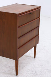 Teak Schubladenkommode | Mid-Century Vintage Kommode mit 4 Schubladen | Scandinavian Design 1960er