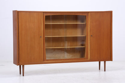 Vintage Vitrine aus den 60ern | Mid-Century Highboard mit Glas-Schiebetüren