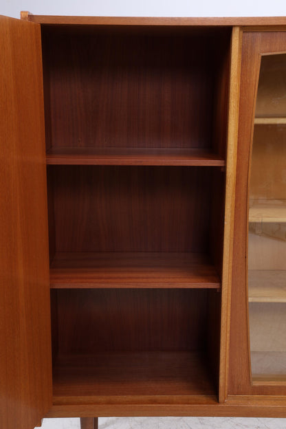 Vintage Vitrine aus den 60ern | Mid-Century Highboard mit Glas-Schiebetüren