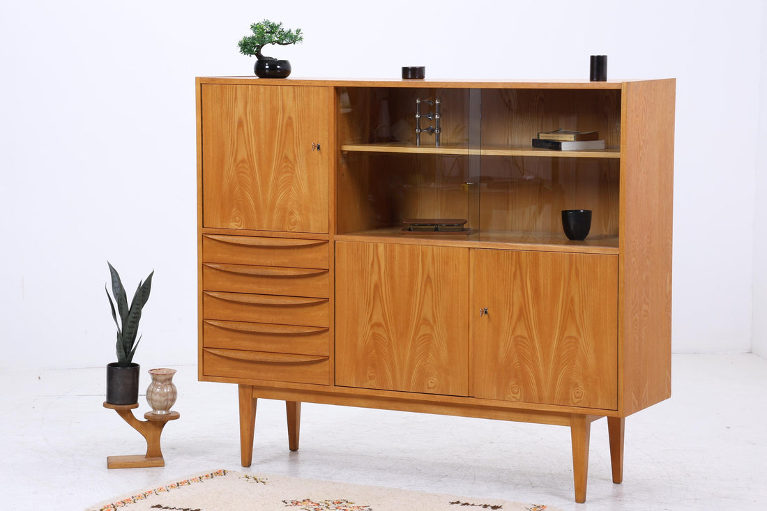 Hellerau Vitrine Serie 602 | Franz Ehrlich | Senesche Mid-Century Highboard