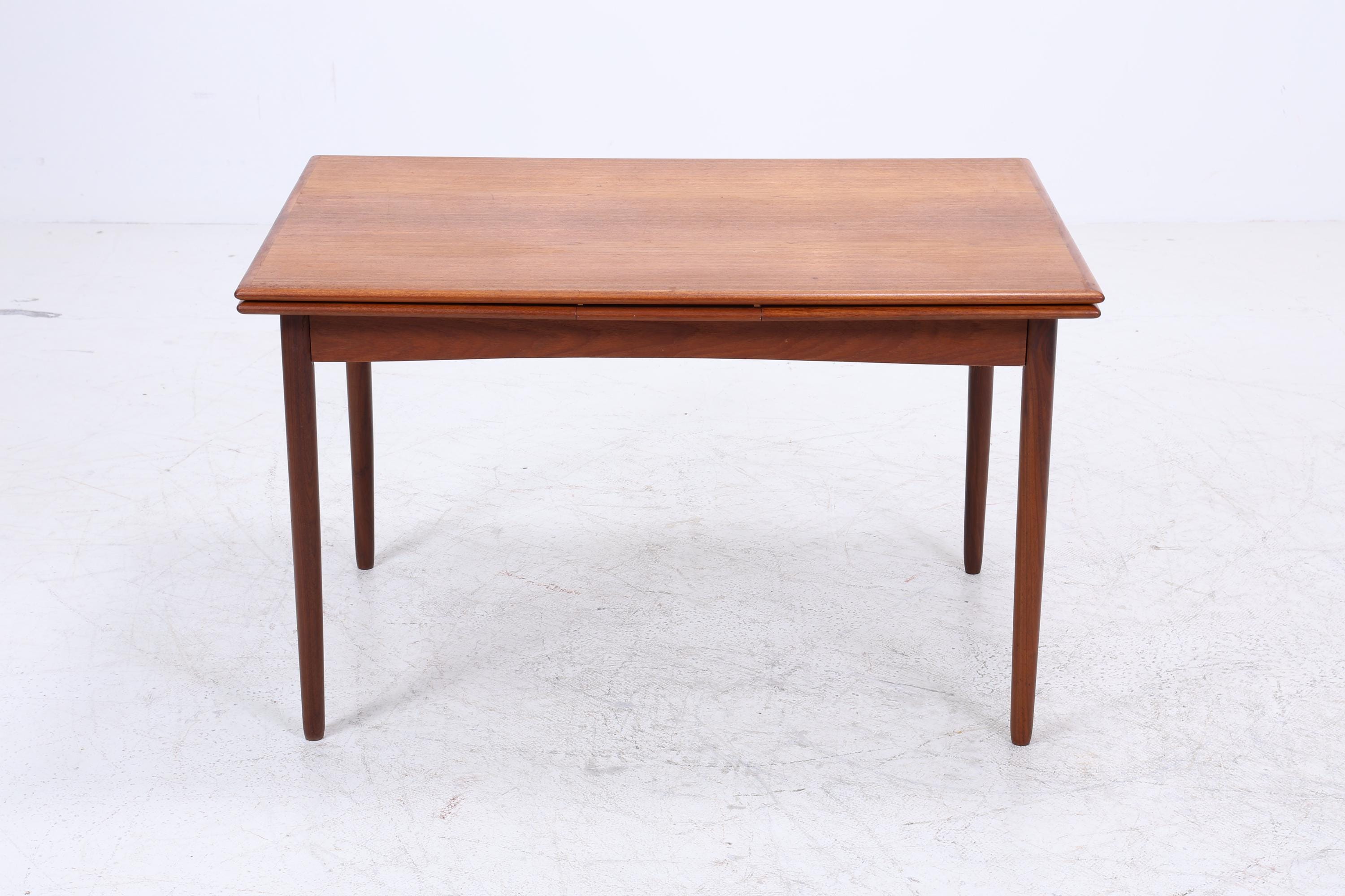 Vintage Teak Esstisch | Mid Century Ausziehtisch mit 2 Ausziehplatten