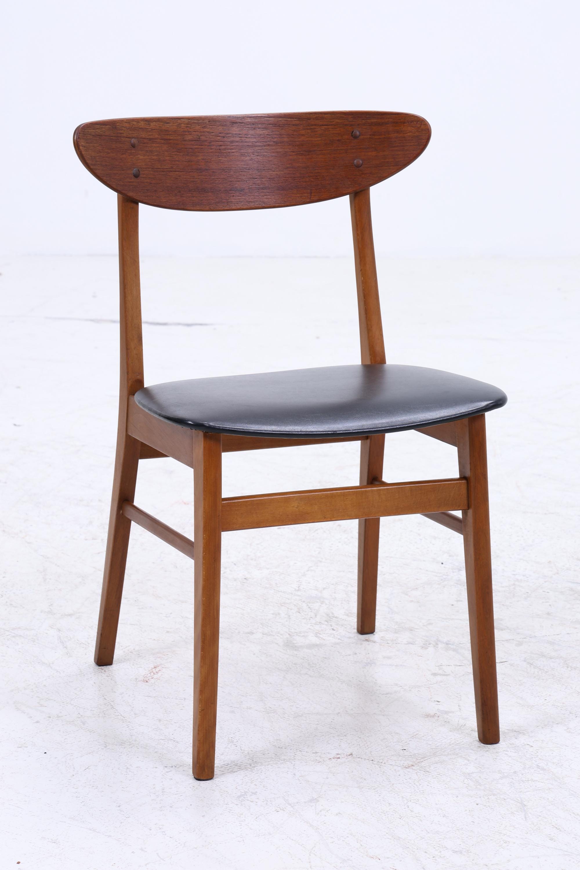 4er Set Teak Stühle von Farstrup Møbler | Mid Century Danish Design Leder Stuhl | Vintage Designer