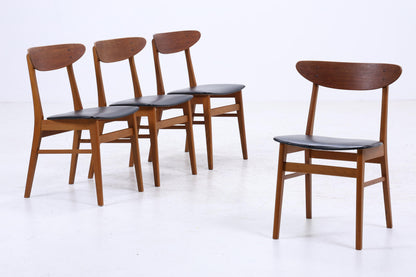 4er Set Teak Stühle von Farstrup Møbler | Mid Century Danish Design Leder Stuhl | Vintage Designer