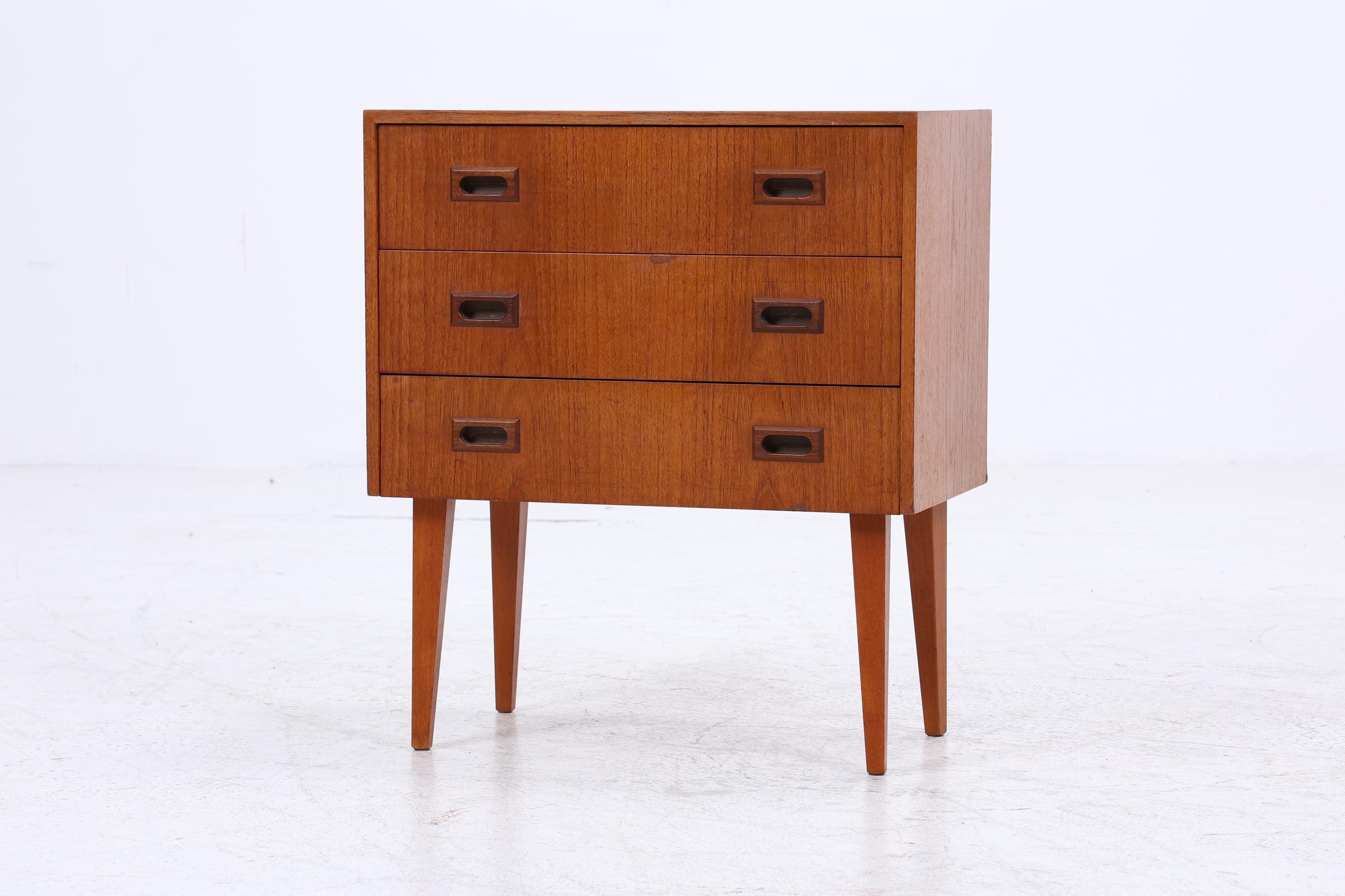 Vintage Teak Mini Kommode | Mid-Century Nachttisch Danish Design