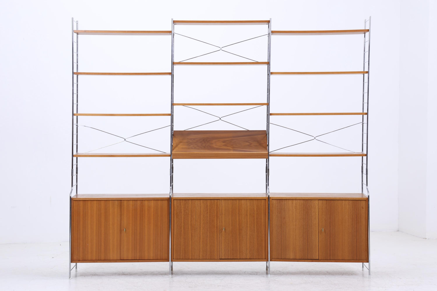 Vintage Teak Schrankwand WHB | Mid-Century Modular String Regalsystem