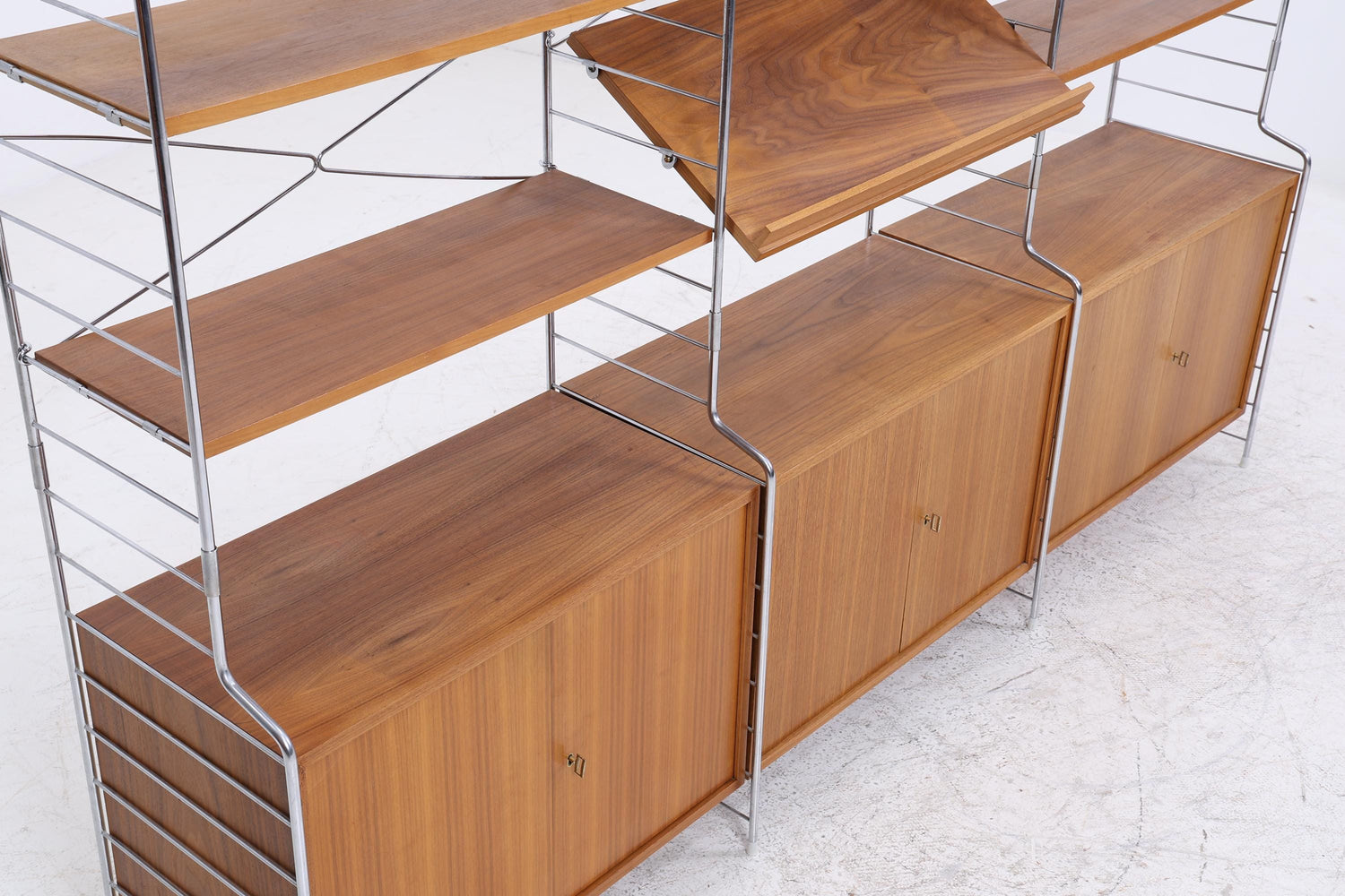 Vintage Teak Schrankwand WHB | Mid-Century Modular String Regalsystem