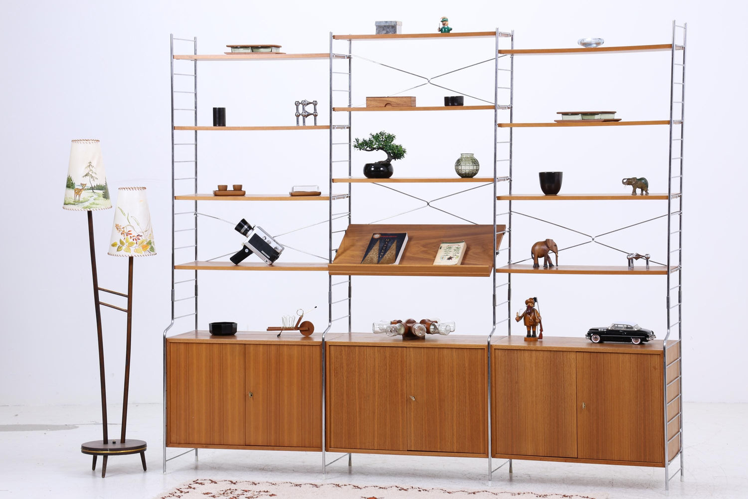 Vintage Teak Schrankwand WHB | Mid-Century Modular String Regalsystem