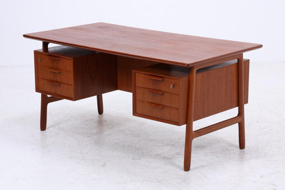 Vintage Teak Schreibtisch von Gunni Omann für Omann Jun "Modell 75" | Mid-Century freistehender Büro Tisch Danish Design