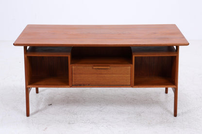 Vintage Teak Schreibtisch von Gunni Omann für Omann Jun "Modell 75" | Mid-Century freistehender Büro Tisch Danish Design
