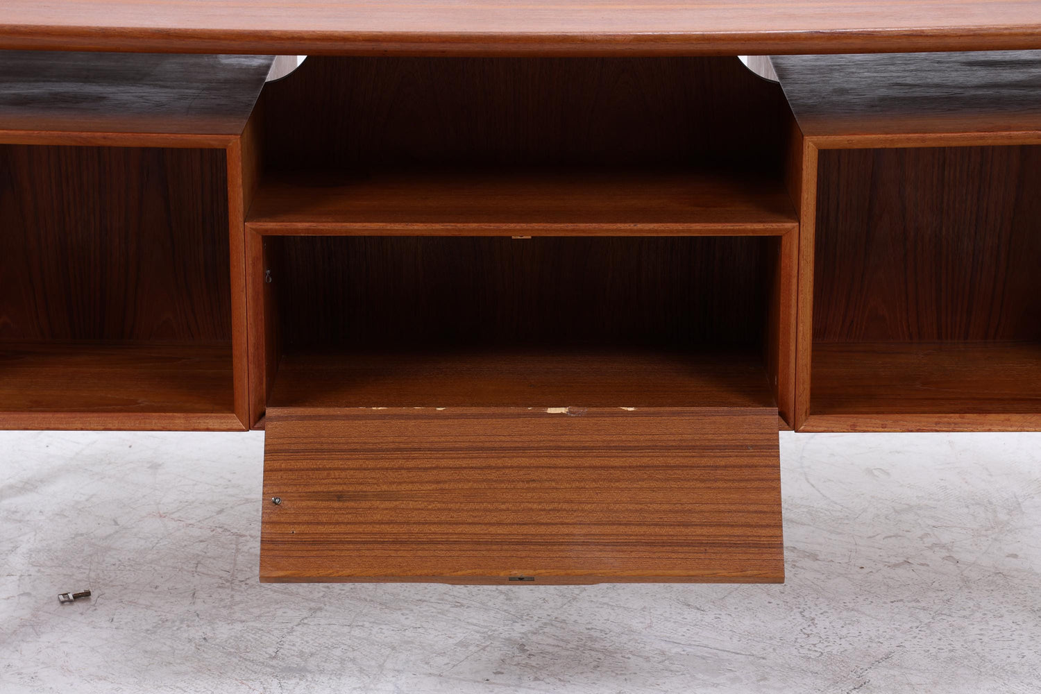 Vintage Teak Schreibtisch von Gunni Omann für Omann Jun "Modell 75" | Mid-Century freistehender Büro Tisch Danish Design