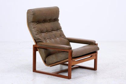 Vintage Teak Leder Sessel Jydsk Møbelværk Denmark | Mid Century Danish Lounge Chair