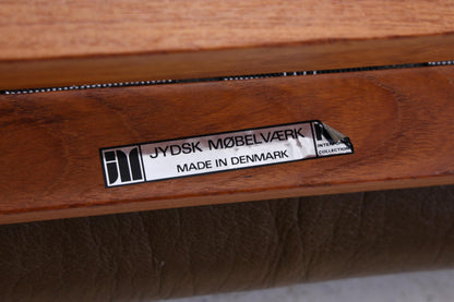Vintage Teak Leder Sessel Jydsk Møbelværk Denmark | Mid Century Danish Lounge Chair