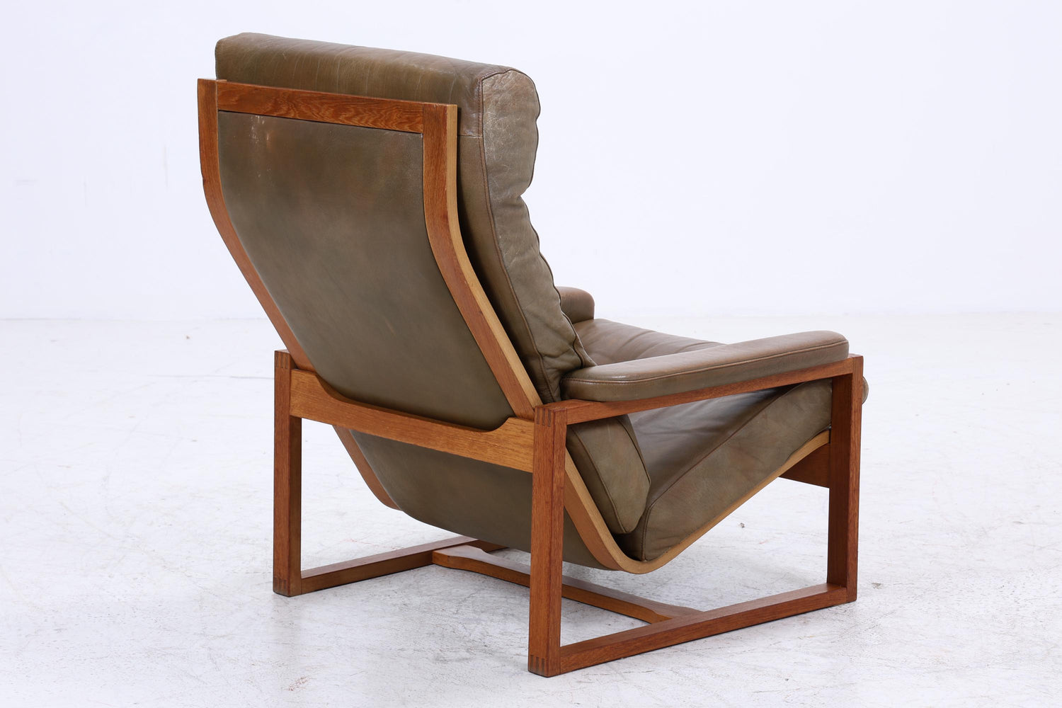 Vintage Teak Leder Sessel Jydsk Møbelværk Denmark | Mid Century Danish Lounge Chair