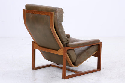 Vintage Teak Leder Sessel Jydsk Møbelværk Denmark | Mid Century Danish Lounge Chair