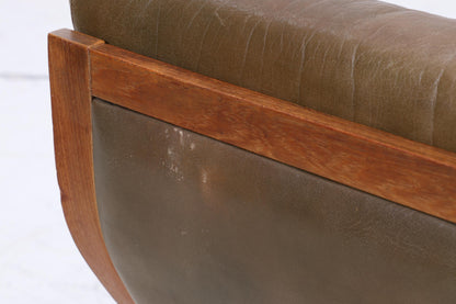 Vintage Teak Leder Sessel Jydsk Møbelværk Denmark | Mid Century Danish Lounge Chair