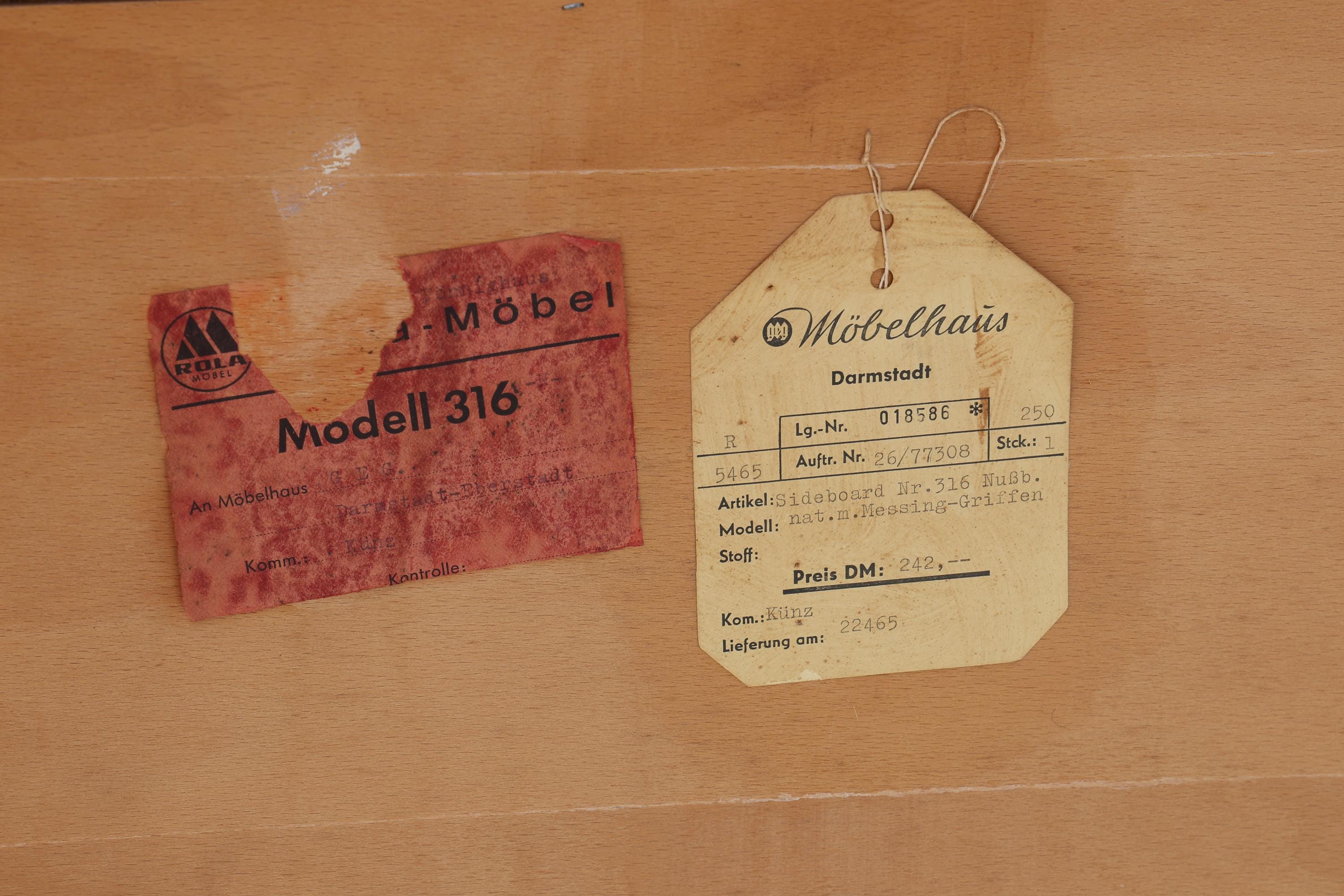 Vintage Nussbaum Sideboard 60er Jahre | Mid Century Schrank 70er