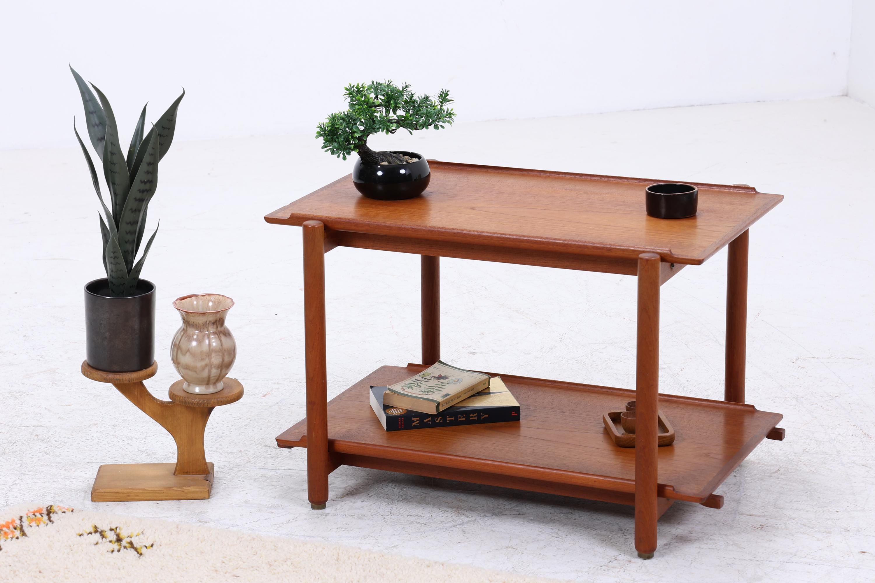 Vintage Teak Servierwagen von Poul Hundevad | Mid Century Danish Barwagen