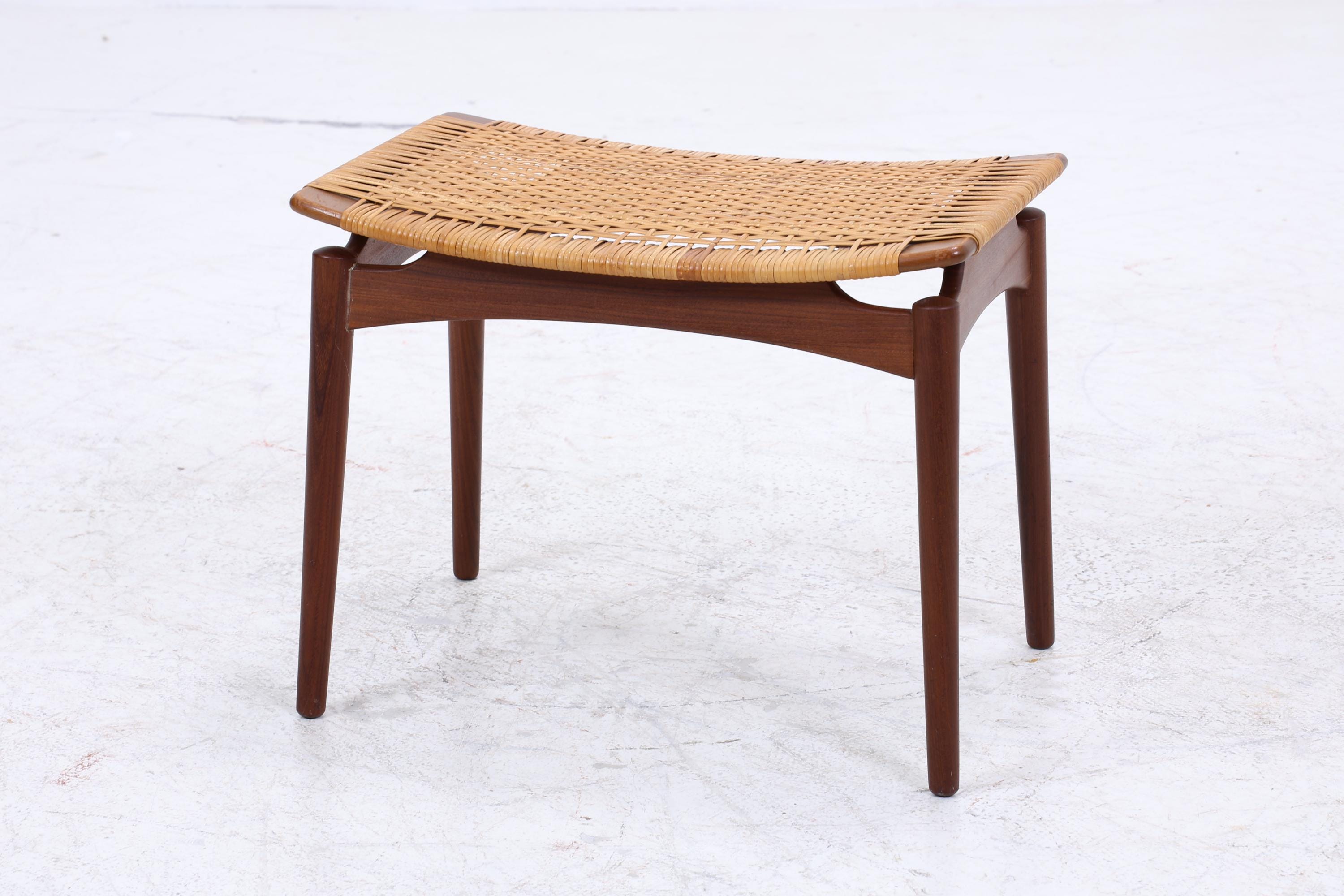 1v2 Vintage Teak Hocker von Sigfrid Omann | Mid-Century Sitzhocker Ølholm Danish Design