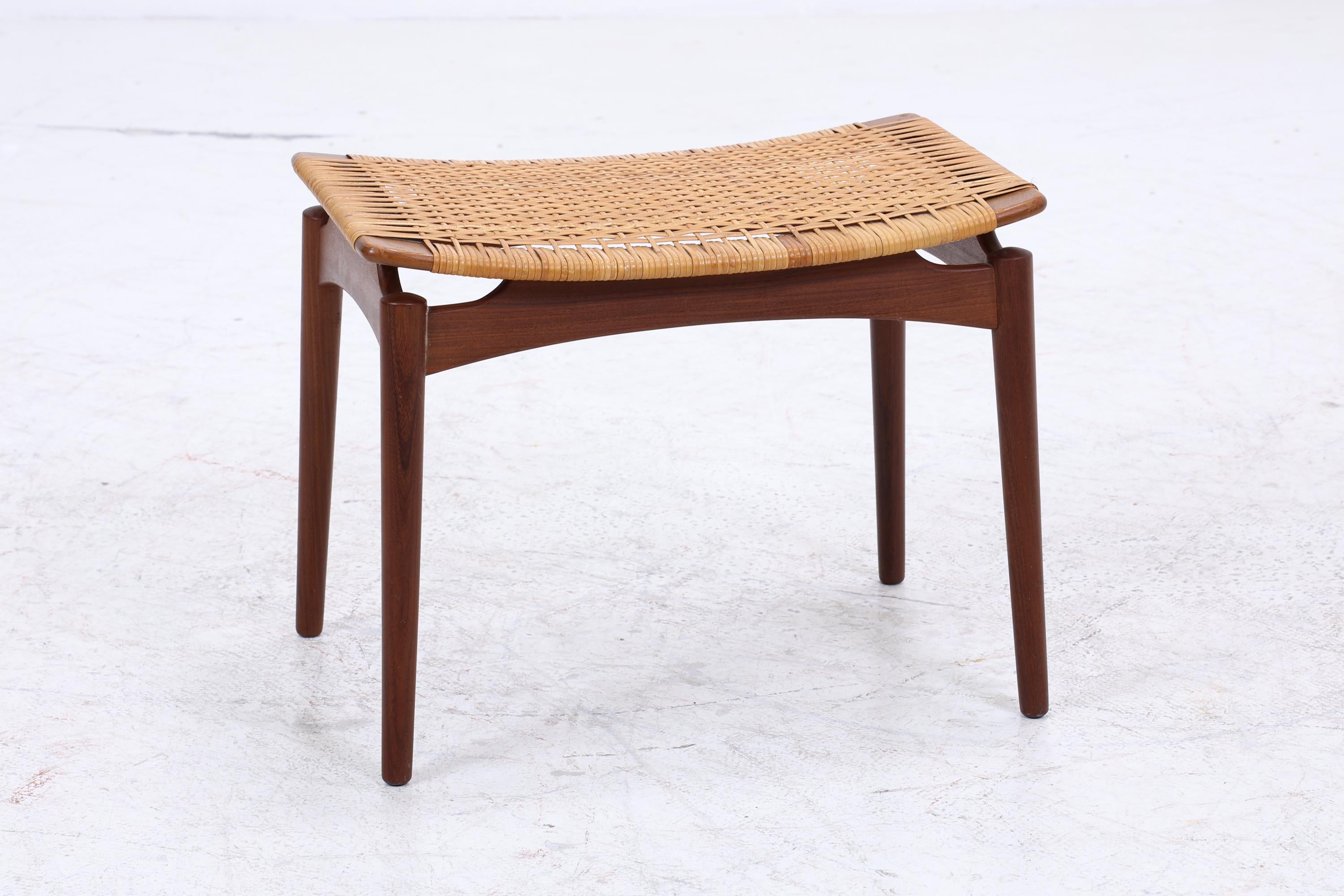 1v2 Vintage Teak Hocker von Sigfrid Omann | Mid-Century Sitzhocker Ølholm Danish Design