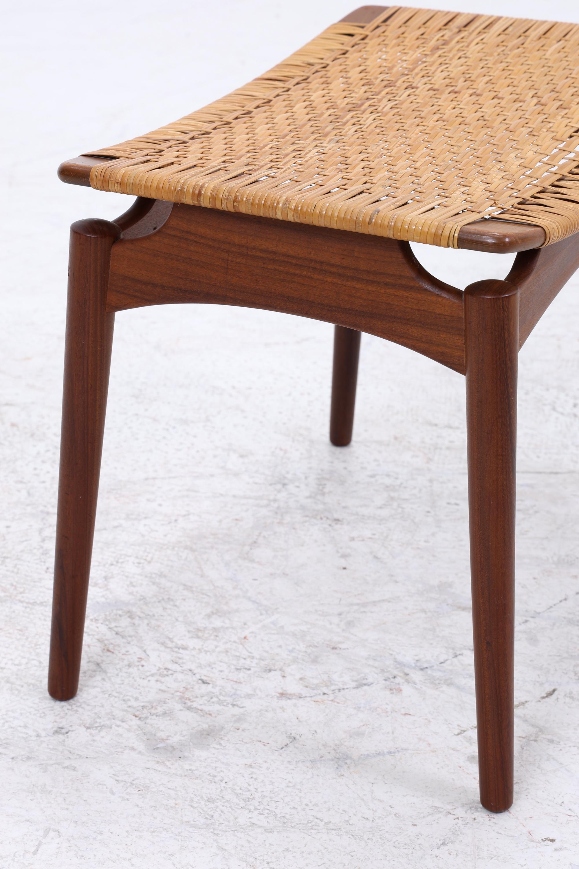 1v2 Vintage Teak Hocker von Sigfrid Omann | Mid-Century Sitzhocker Ølholm Danish Design