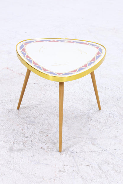 Vintage Blumentisch | Mid Century Nierentisch | Beistelltisch gemustert 60er Jahre