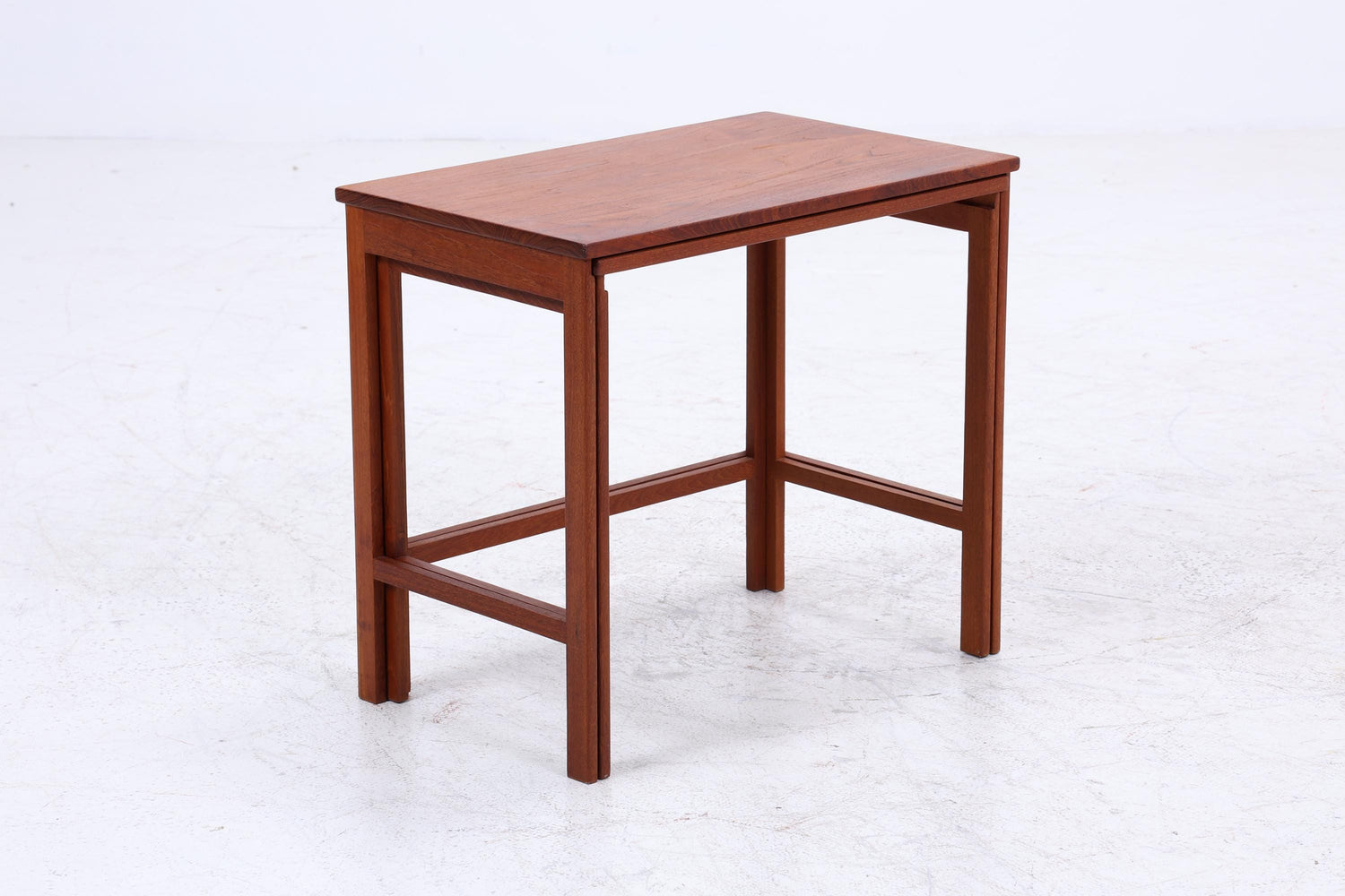 Vintage Teak Satztische 60er Jahre | Danish Design Mid Century Couchtische | 2 Beistelltische 60er Jahre Eckig Holz