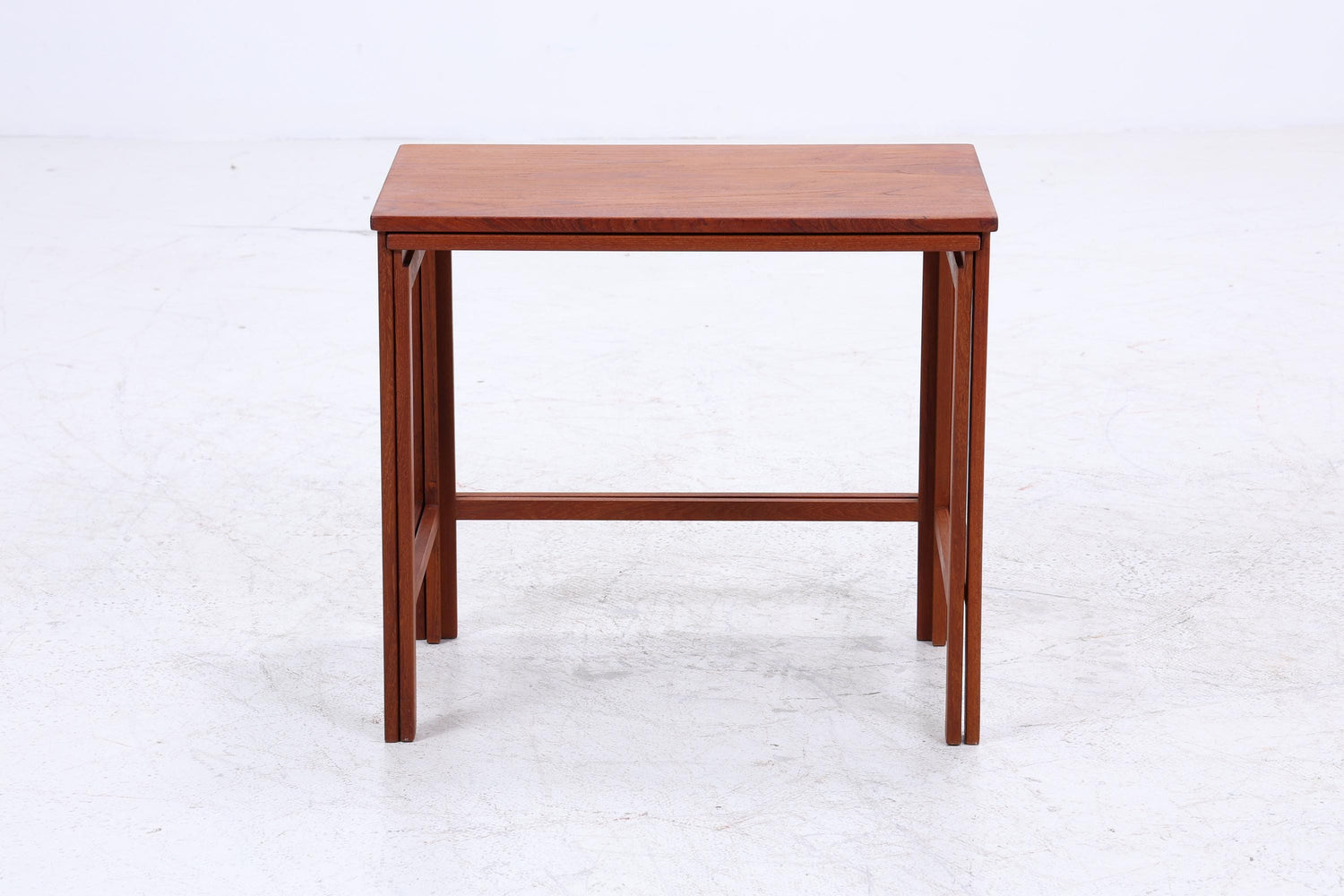 Vintage Teak Satztische 60er Jahre | Danish Design Mid Century Couchtische | 2 Beistelltische 60er Jahre Eckig Holz