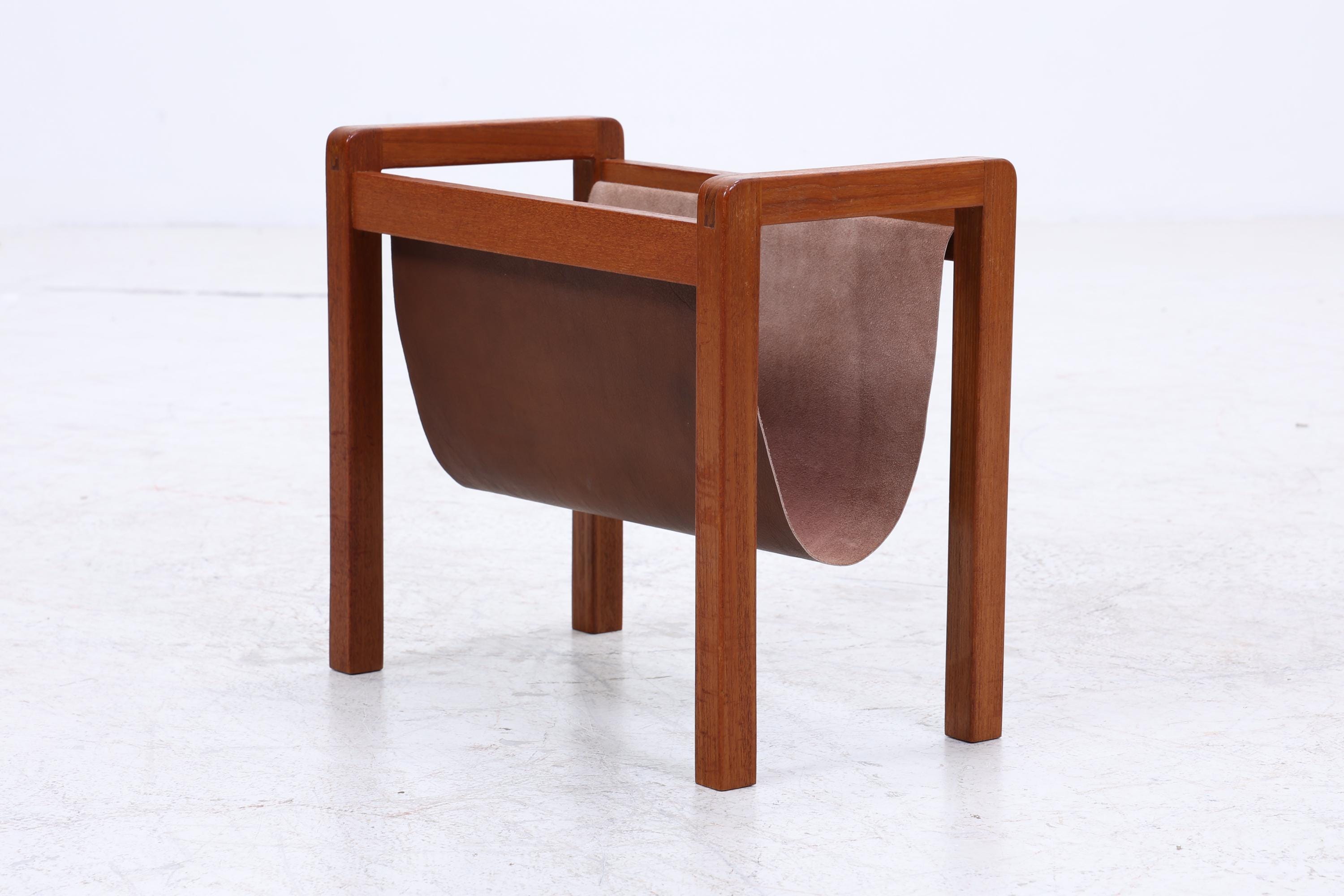 Vintage Teak Zeitungsständer | Mid-Century Magazinhalter Danish Modern