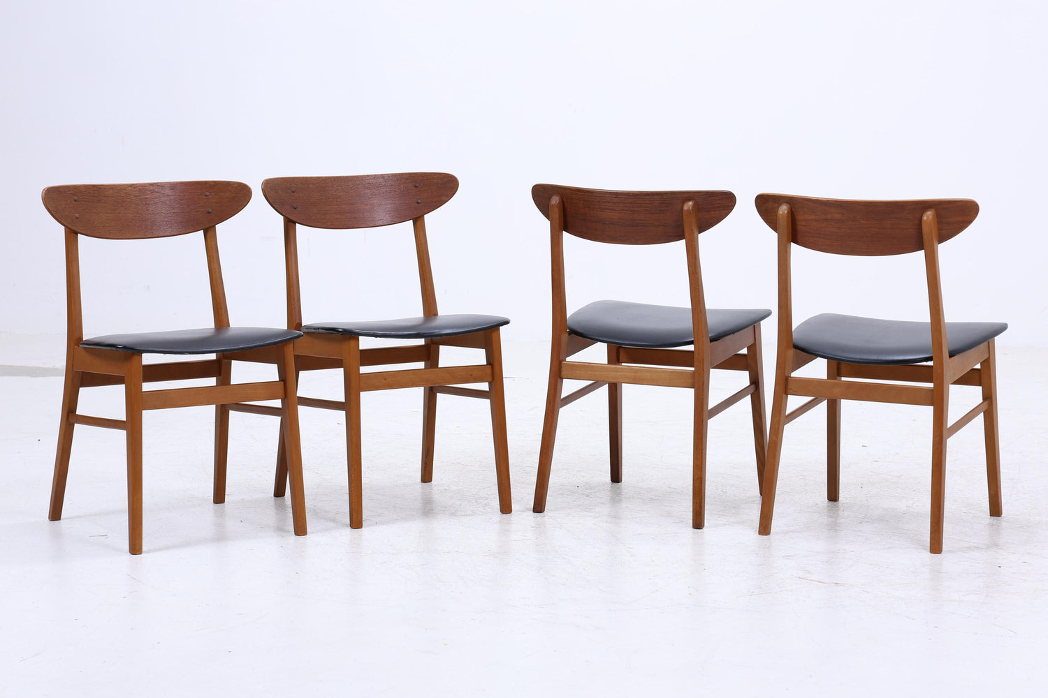 4er Set Teak Stühle von Farstrup Møbler | Mid Century Danish Design Leder Stuhl | Vintage Designer