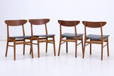 4er Set Teak Stühle von Farstrup Møbler | Mid Century Danish Design Leder Stuhl | Vintage Designer