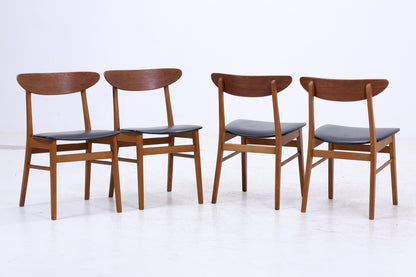 4er Set Teak Stühle von Farstrup Møbler | Mid Century Danish Design Leder Stuhl | Vintage Designer