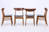 4er Set Teak Stühle von Farstrup Møbler | Mid Century Danish Design Leder Stuhl | Vintage Designer