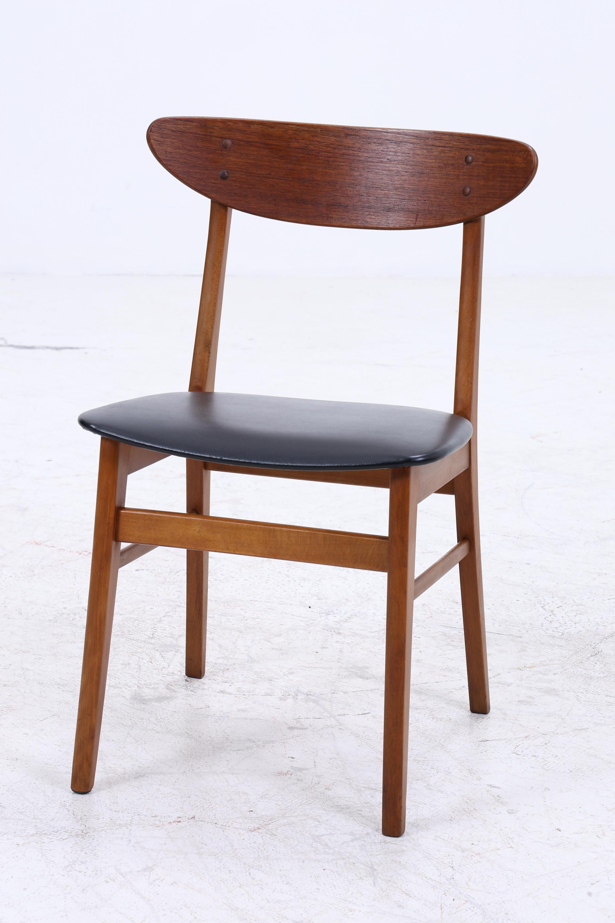 4er Set Teak Stühle von Farstrup Møbler | Mid Century Danish Design Leder Stuhl | Vintage Designer