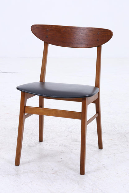 4er Set Teak Stühle von Farstrup Møbler | Mid Century Danish Design Leder Stuhl | Vintage Designer