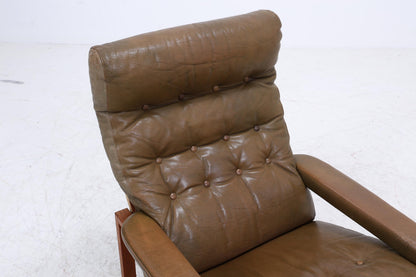 Vintage Teak Leder Sessel Jydsk Møbelværk Denmark | Mid Century Danish Lounge Chair