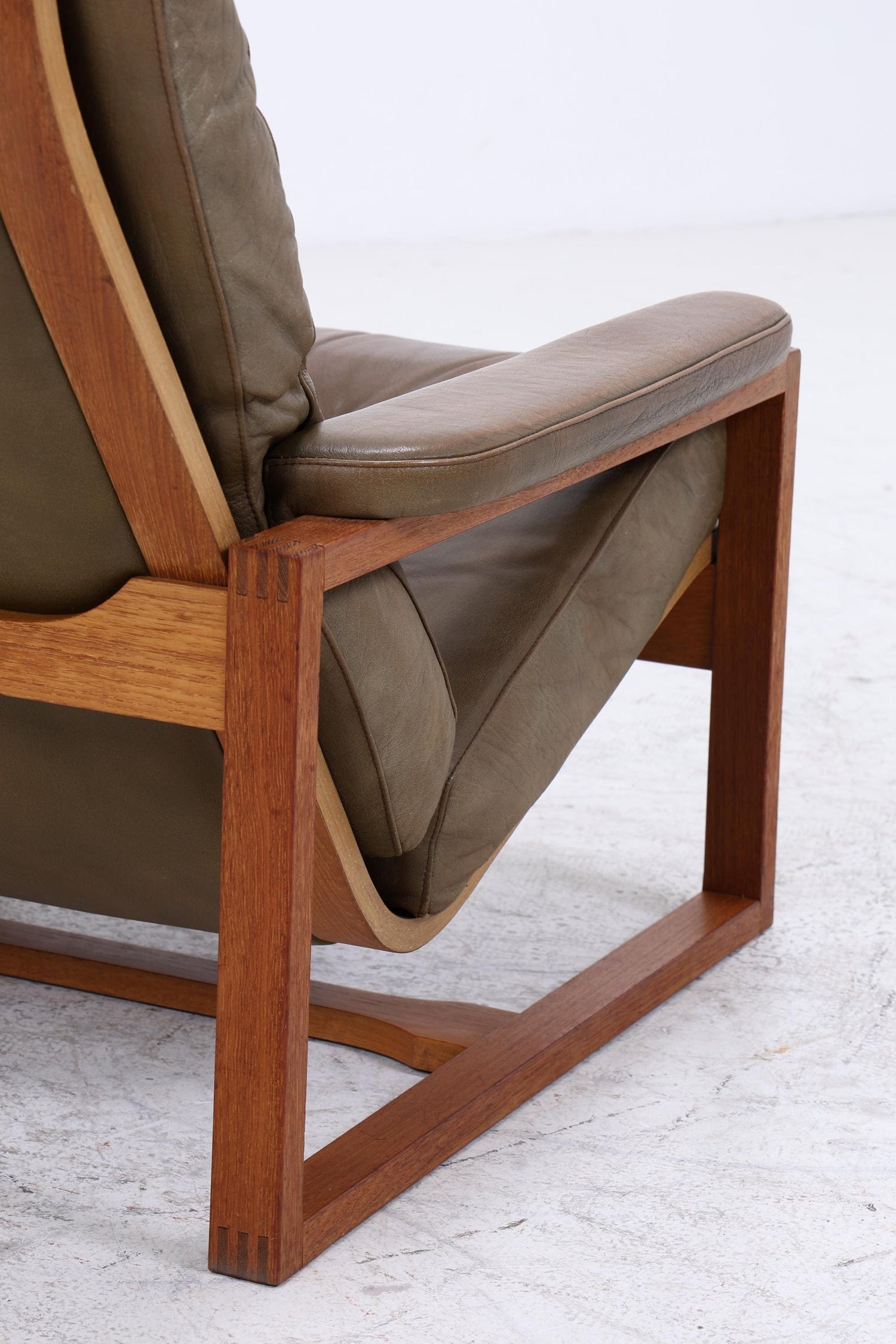 Vintage Teak Leder Sessel Jydsk Møbelværk Denmark | Mid Century Danish Lounge Chair