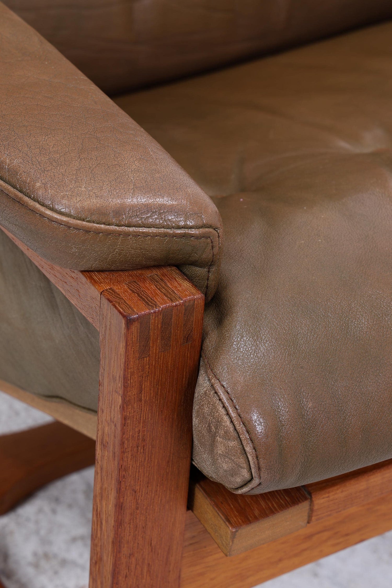 Vintage Teak Leder Sessel Jydsk Møbelværk Denmark | Mid Century Danish Lounge Chair
