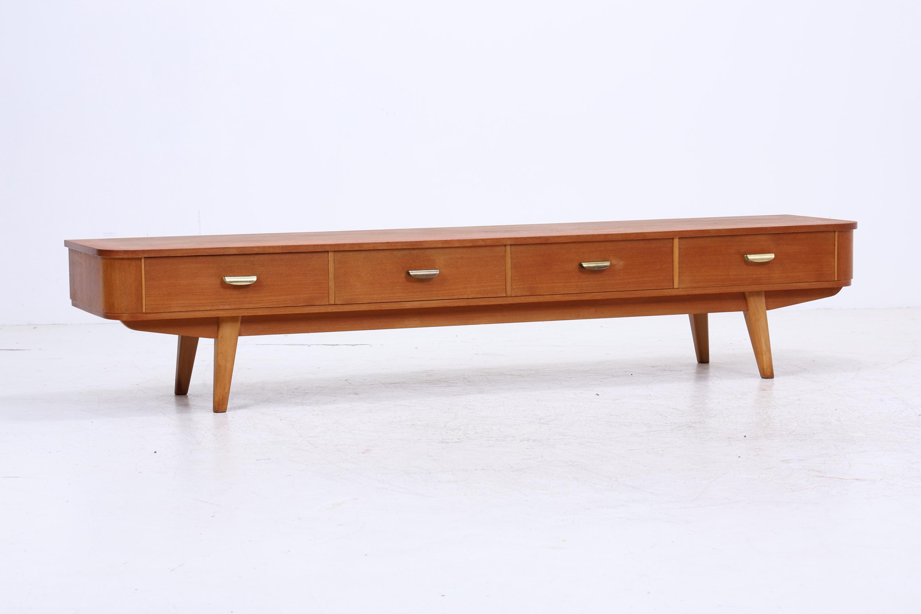 Vintage Lowboard 60er Jahre | Mid Century Sideboard mit Schubladen Retro Holz Aufbewahrung