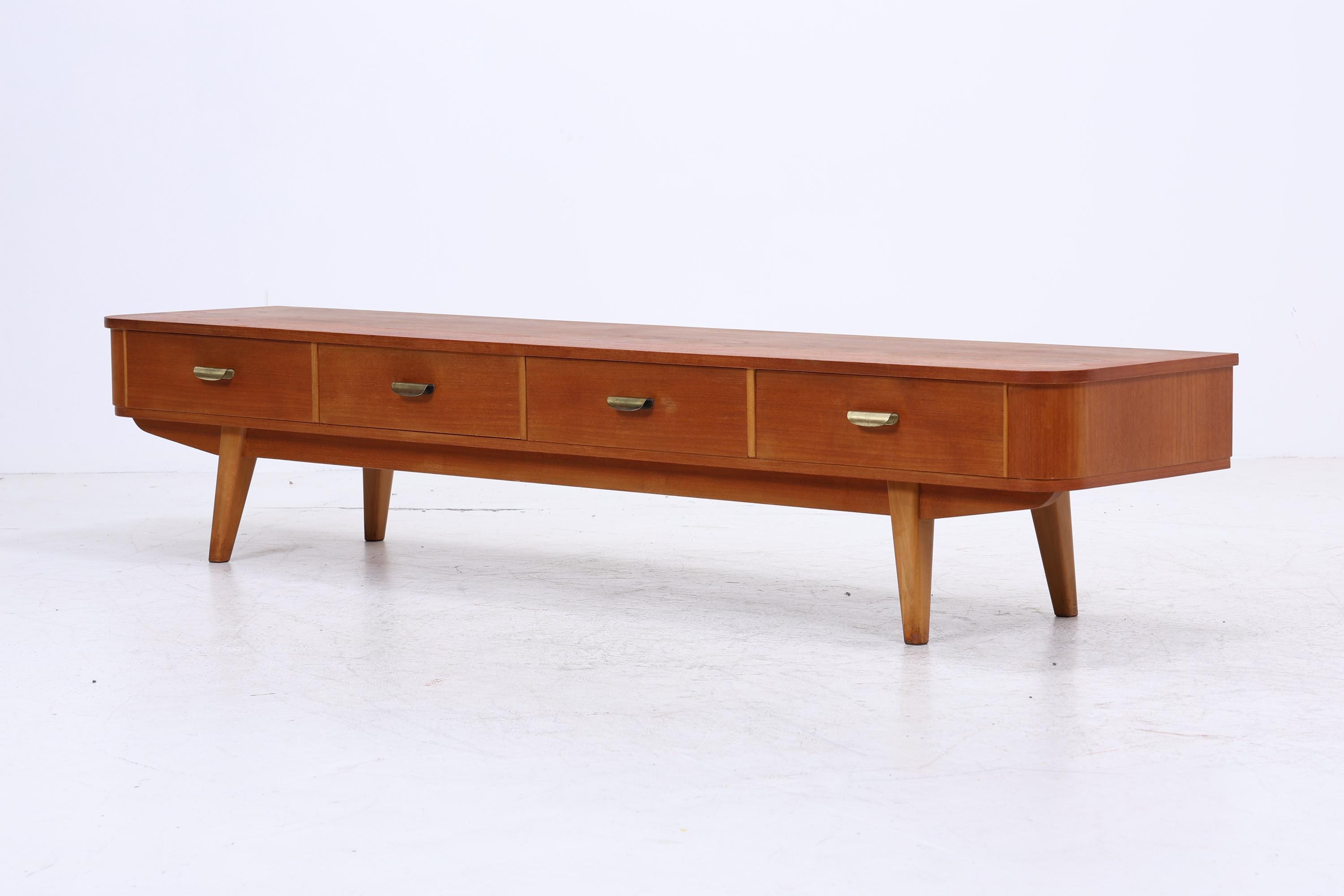Vintage Lowboard 60er Jahre | Mid Century Sideboard mit Schubladen Retro Holz Aufbewahrung