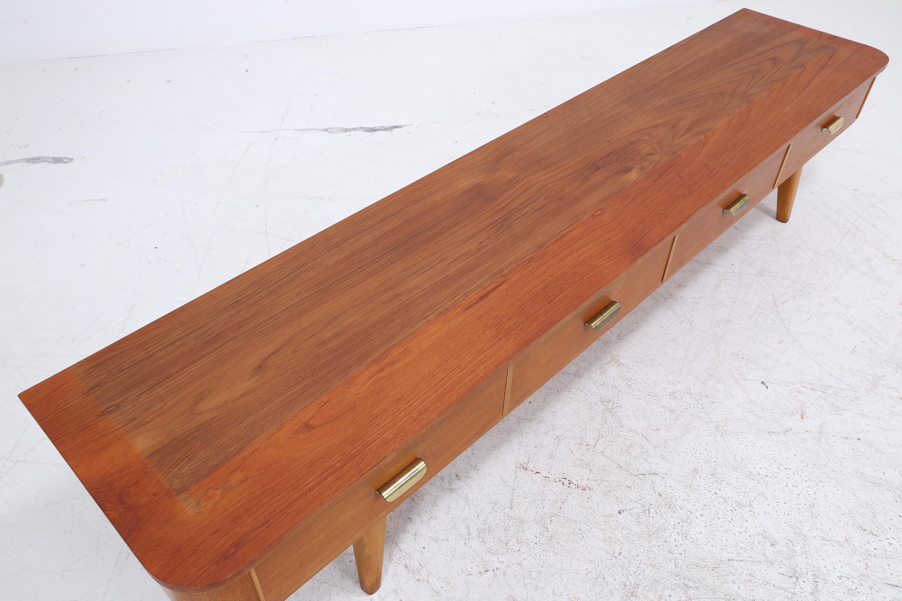 Vintage Lowboard 60er Jahre | Mid Century Sideboard mit Schubladen Retro Holz Aufbewahrung