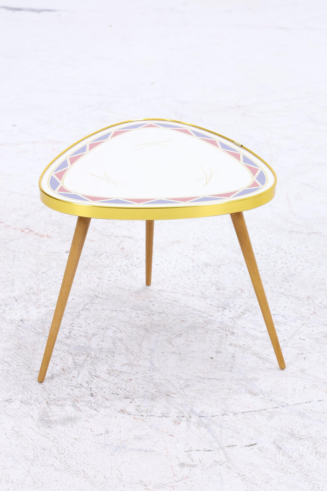 Vintage Blumentisch | Mid Century Nierentisch | Beistelltisch gemustert 60er Jahre