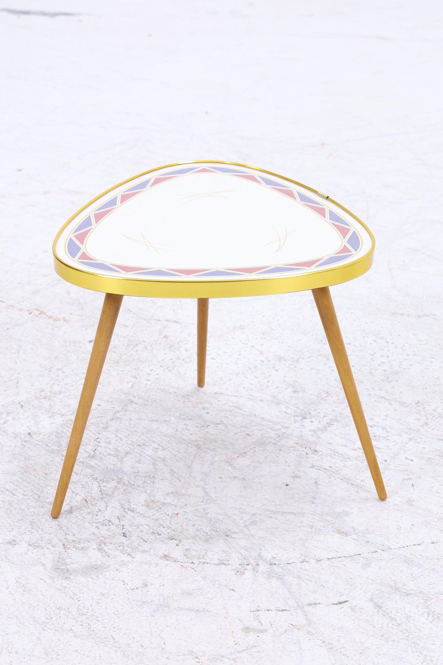 Vintage Blumentisch | Mid Century Nierentisch | Beistelltisch gemustert 60er Jahre