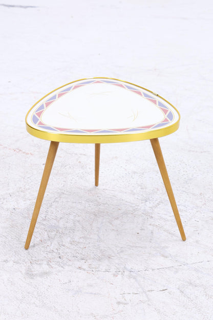 Vintage Blumentisch | Mid Century Nierentisch | Beistelltisch gemustert 60er Jahre