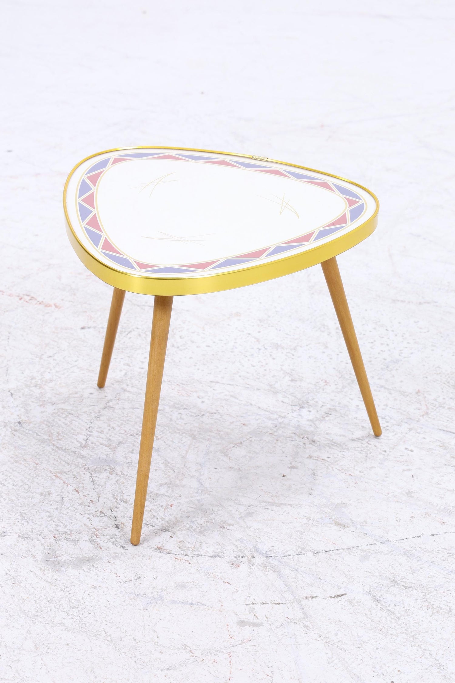 Vintage Blumentisch | Mid Century Nierentisch | Beistelltisch gemustert 60er Jahre